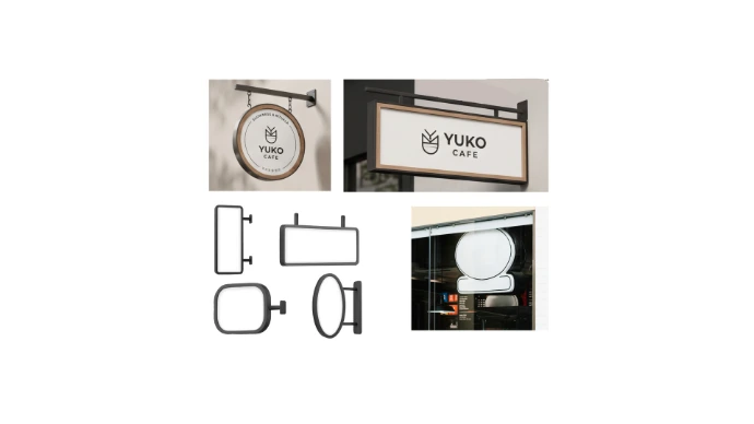 premium cafe exterior branding