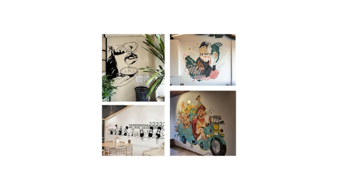 aesthetic cafe wall visuals