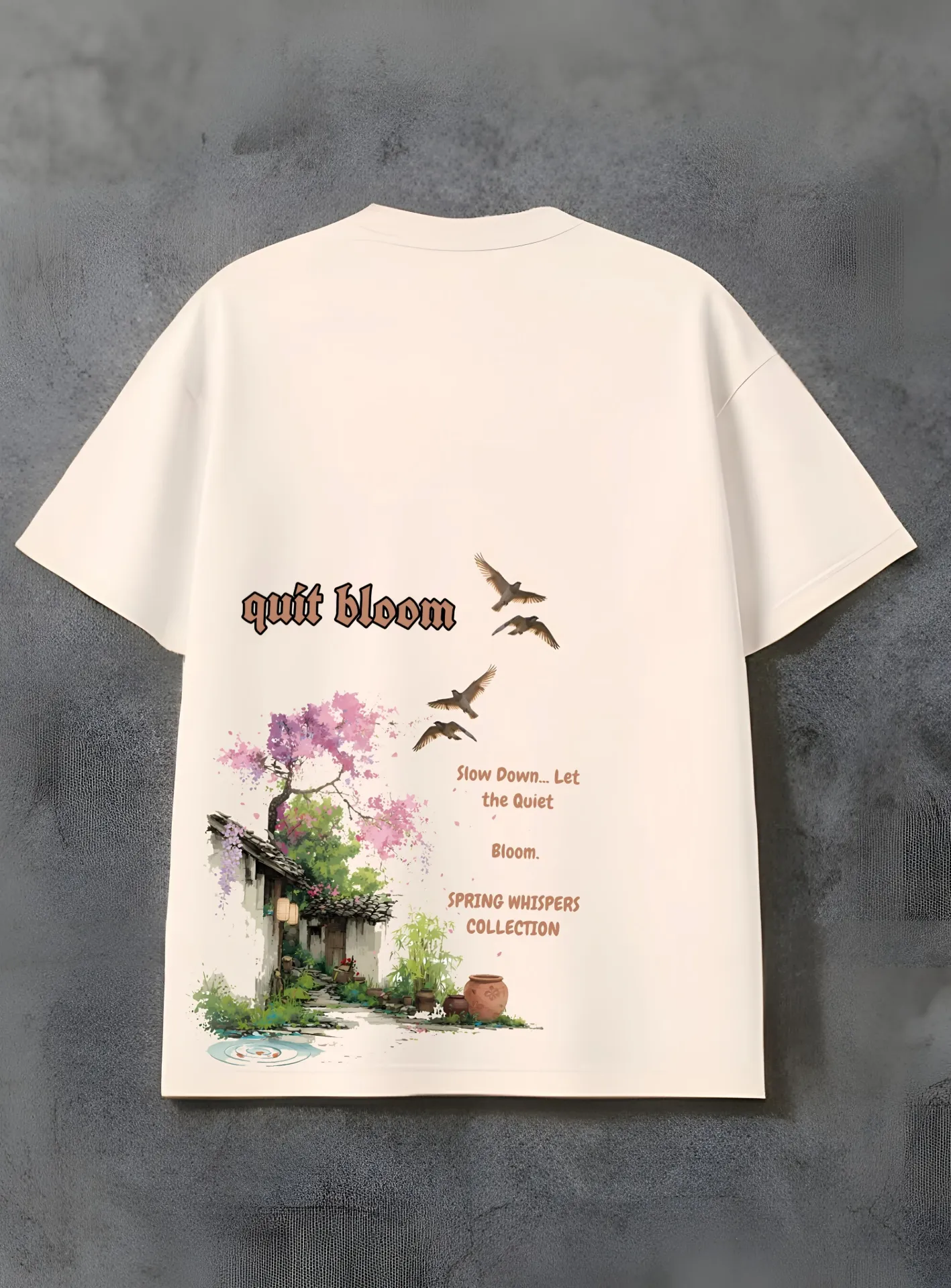Quite Bloom | Off White Oversized Tshirt