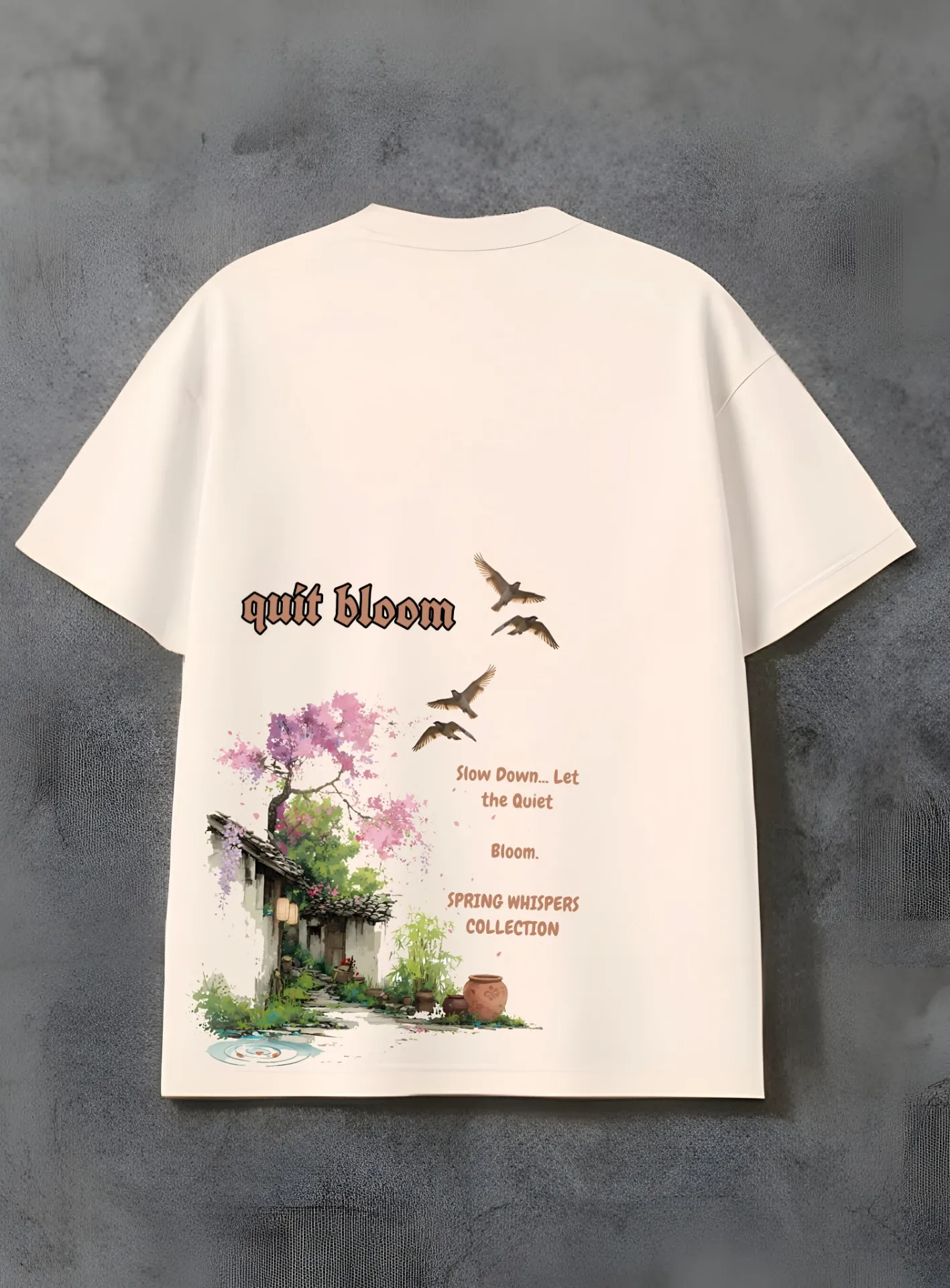Quite Bloom | Off White Oversized Tshirt (S)
